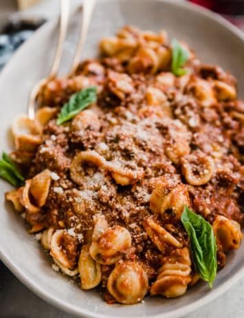 Easy Bolognese Sauce | Brown Eyed Baker Easy Bolognese Sauce, Easy Bolognese, Brown Eyed Baker, Bolognese Sauce Recipe, Ina Garten Recipes, Bolognese Recipe, Bolognese Sauce, Meat Sauce, How To Cook Pasta