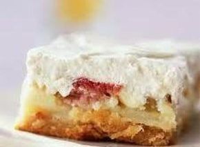 1944 Bake Off Winner Rhubarb Custard Bars Recipe Custard Bars Recipe, Rhubarb Custard Bars, Custard Bars, Rhubarb Custard, Rhubarb Desserts, Rhubarb And Custard, Rhubarb Recipes, Bars Recipe, Köstliche Desserts