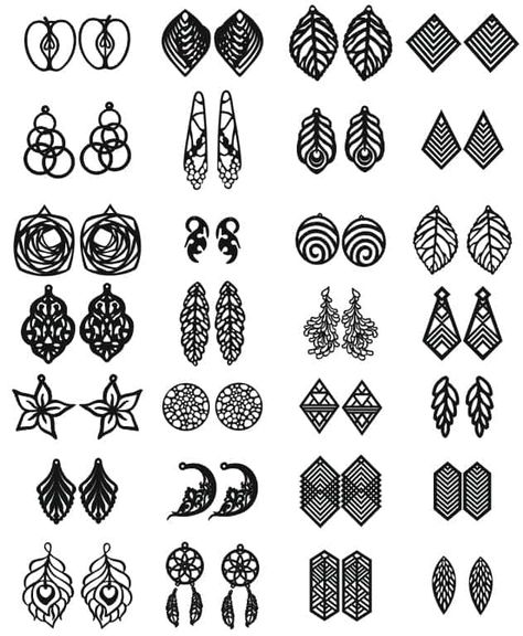 Laser Cut Wood Jewelry, Wood Laser Ideas, 3d Templates, Jewelry Template, Plastic Recycling, Laser Cut Wood Earrings, Diy Leather Earrings, Laser Cut Wood Crafts, Laser Cut Jewelry