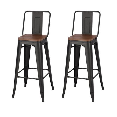 Borough Wharf Mccullough 76cm Bar Stool | Wayfair.co.uk Wood Breakfast Bar, Modern Kitchen Furniture, Iron Chairs, High Bar Stools, Industrial Stool, Breakfast Bar Stools, Industrial Bar Stools, High Iron, Iron Chair