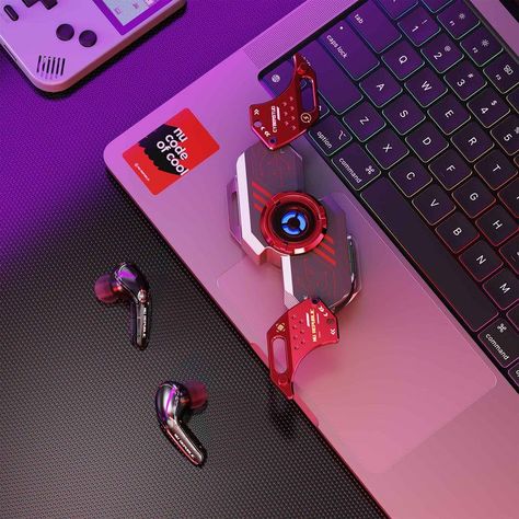 Cyberstud Spin 360°: The Unique Fusion of Fidget Spinner and TWS Earbuds by Nu Republic Gadgets, Spinning, Desktop Gadgets, Tws Earbuds, Red Cases, Fidget Spinner, Interactive Design, Quick Saves