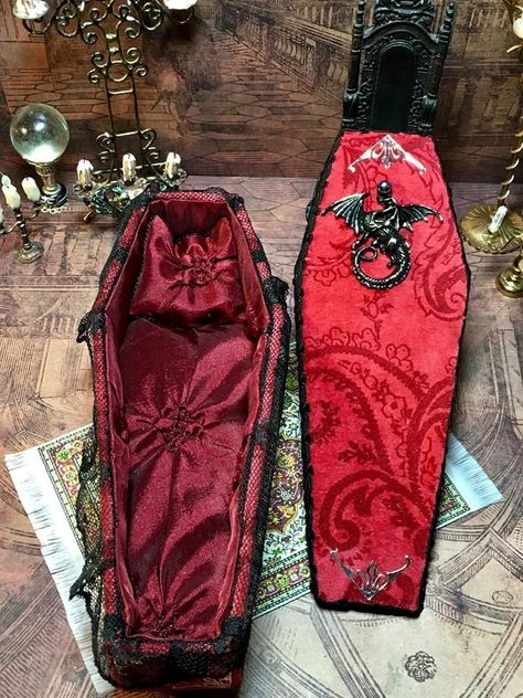 Vampire Casket Aesthetic, Vampire Coffin Aesthetic, Coffin Bed Vampire, Coffin Aestethic, Vampire Coffin Tattoo, Coffin Aesthetics, Vampire House Aesthetic, Vampire Items, Vampire Lifestyle