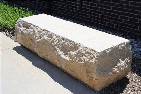 Custom Made Stone Benches - Earthworks Natural Stone Stone Stairs Outdoor Front Porches, Stone Bench Garden, Stone Benches Outdoor, Limestone Bench, Stone Wall Landscape, Outdoor Bench Design, Brick Landscaping, Rock Bench, Stone Seating