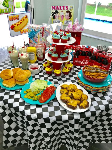 50s Bday Party Ideas, Soda Birthday Party, Riverdale Birthday Party Ideas, Riverdale Party Ideas, 50s Birthday Party Theme For Kids, Soda Shoppe Party Ideas, Riverdale Themed Birthday Party, Retro Birthday Ideas, Grease Movie Party Ideas