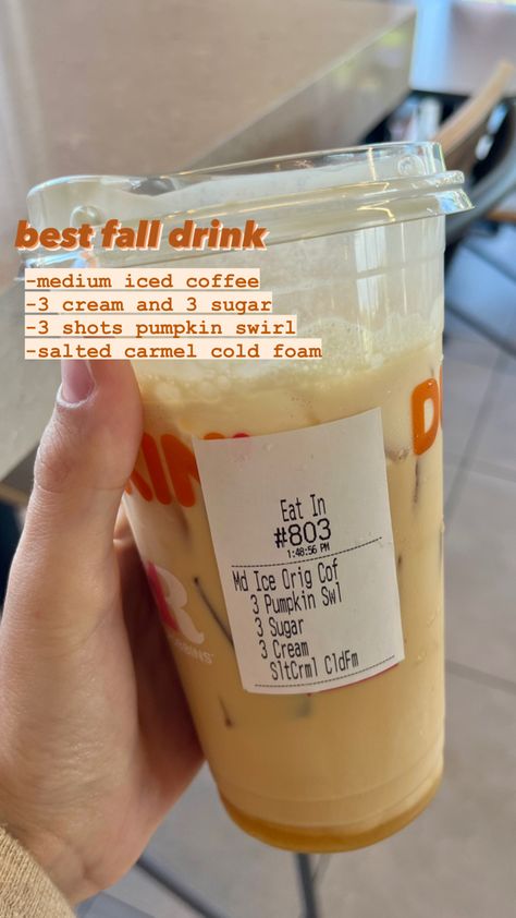 Iced Fall Coffee Drinks, Dunkin Donuts Iced Coffee Fall, Dunkin Fall Coffee, New Dunkin Drinks, Dunkin Pumpkin Iced Coffee Order, Dunkin’ Donuts Pumpkin, Fall Dunkin Orders, Dunkin Donuts Iced Coffee Order Fall, Dunkin Doughnuts Iced Coffee