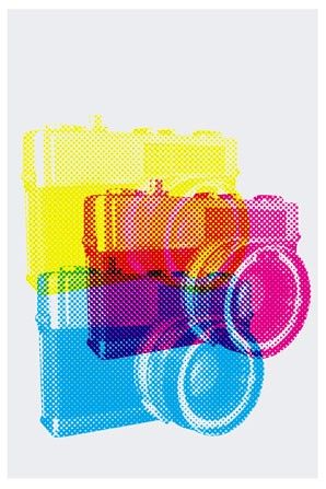 camera perfect Cmyk Art, Screen Printing Inspiration, Halftone Dots, Camera Photos, Camera Art, Design Graphique, Graphic Design Inspiration, Print Making, Cameras