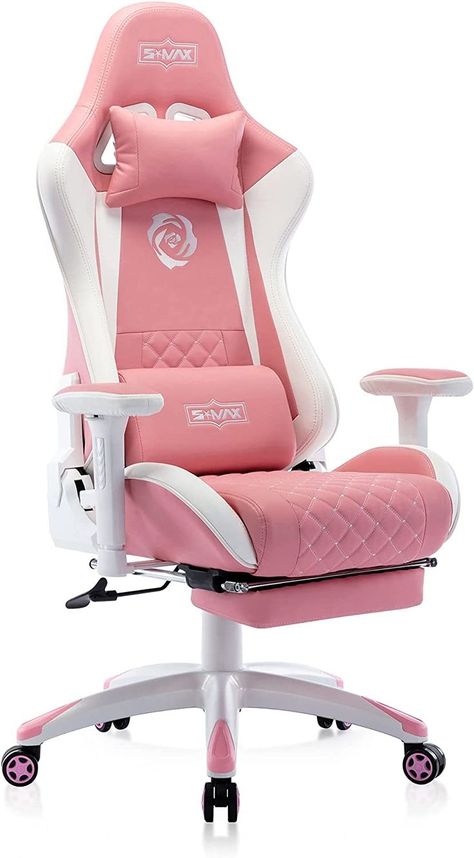 Pink Gaming Chair, Blaze And The Monster Machines Party, Gamer Chair, Penny Skateboard, Chaise Gaming, Pink Games, Chair With Footrest, Pink Chair, Hobby Room