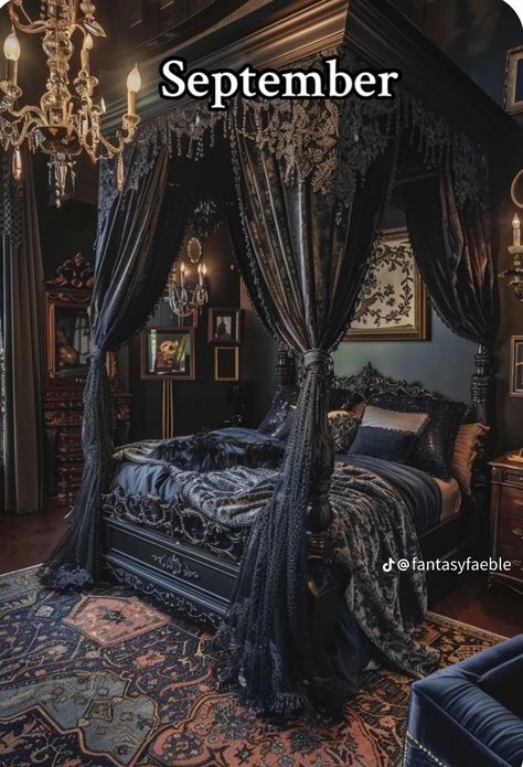 Gothic Bedroom Ideas, Dark Boho Living Room, Gothic Decor Bedroom, Gothic Bedroom, Moody Bedroom, Dark Bedroom, Gothic Furniture, Dark Home Decor, Dark Home