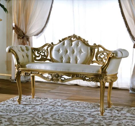 GL-1776 Bench – David Michael Furniture Rococo Sofa, Painting Wooden Furniture, Rustic Furniture Diy, White Furniture Living Room, David Michael, Inexpensive Furniture, Luxury Home Furniture, Bench Upholstered, French Furniture