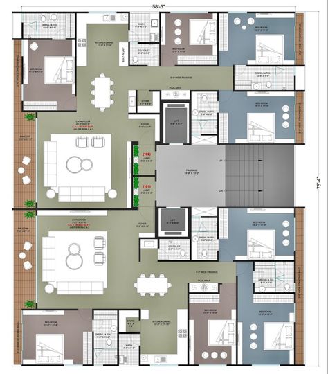 4 Bhk Apartment Plan Indian, 2bhk And 3bhk Apartment Floor Plan, 2 Flats Floor Plan, 4 Bhk Flat Plan, 4bhk Apartment Plan Layout, 3bhk Luxury Apartment Plan, 4bhk Flat Plan Layout, 4bhk Flat Plan, 4bhk House Plan Floors