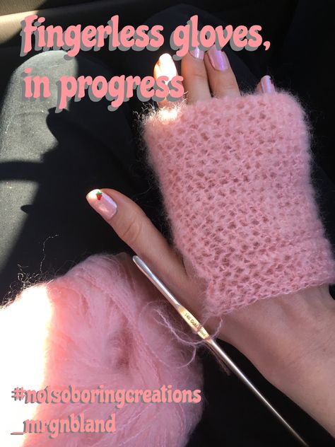 Aesthetic Fingerless Gloves, Strawberry Milk Aesthetic, Milk Aesthetic, Strawberry Pink, Strawberry Milk, Double Crochet, Fingerless Gloves, Arm Warmers, Pale Pink