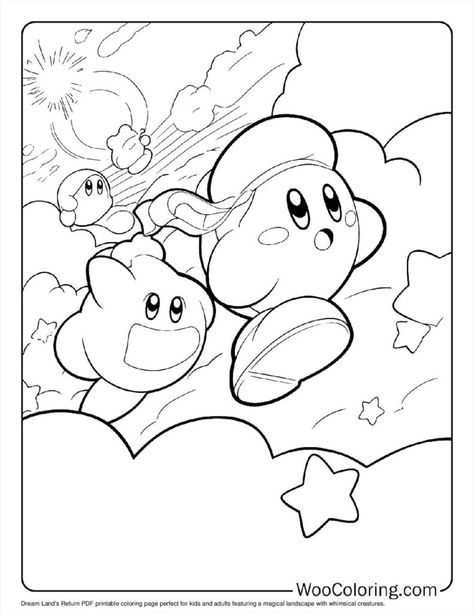 Discover a treasure trove of Kirby coloring pages, perfect for all ages and available for free! With over 100+ unique designs, you can print and color Kirby in various fun poses and scenes, including his many transformations and iconic moments from the games. Download and print these PDFs to start adding vibrant hues to your favorite pink character’s adventures today. Check back regularly for new additions! Kirby Coloring Page, Dark Mask, Fun Poses, Color Dream, Iconic Moments, Dream Land, Printable Coloring Sheets, Kids Fabric, Cool Coloring Pages