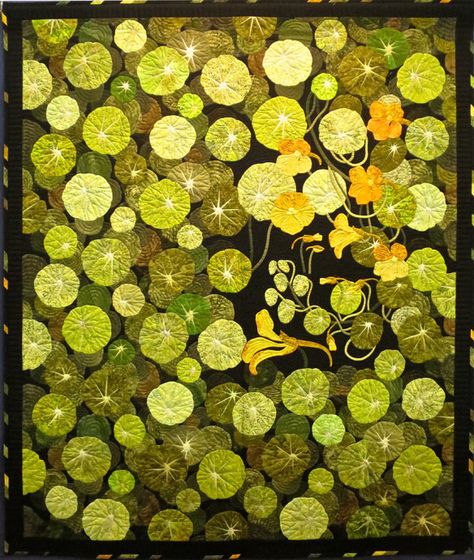 Fleurs Art Nouveau, Colchas Quilting, Japanese Quilts, Flower Quilts, Landscape Quilts, Lotus Leaves, Contemporary Quilts, Art Textile, Quilting Crafts