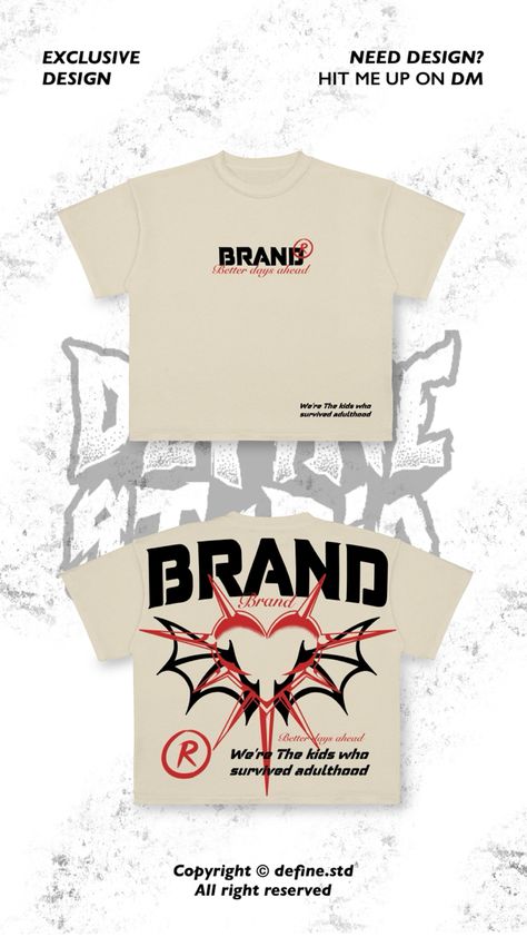 costume design for your clothing brand Streetwear Fashion T Shirt, Clothing Design Ideas T Shirts, Back Shirt Design Ideas, Clothing Brand Graphic Design Ideas, Streetwear Clothing Brand Design Ideas, Clothing Brand Graphic Design, Design Ideas For Clothing Brand, Branding Design Clothing, Tee Shirt Designs Graphics