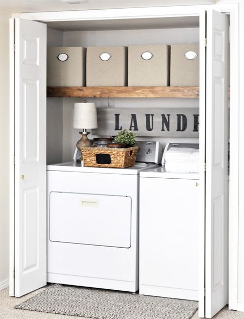 Laundry Room Cherished Bliss Laundry Closet Makeover, Room Storage Diy, First Apartment Decorating, Apartment Decoration, Laundry Closet, Small Laundry Rooms, Small Laundry Room, Small Laundry, Apartment Life