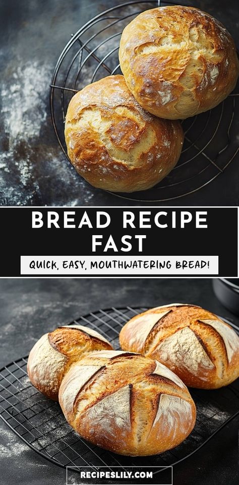 Discover how to whip up this quick and easy homemade bread that is simply mouthwatering! Perfect for beginners, this recipe will make your kitchen smell amazing and provide a delightful treat for your family! Easy Delicious Homemade Bread, Simple Bread Recipe Fast, Bread Fast And Easy, How To Make Crusty Bread, Making Homemade Bread, Types Of Homemade Bread, Quick And Easy Bread Recipes No Yeast, Homemade Quick Bread, Simple Bread Loaf Recipe