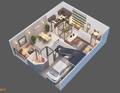 Visualization : isometric view Animation Architecture, Interior Wall Design, Interior Walls, Architecture Photography, Wall Design, Room Design, House Plans, Architecture, How To Plan