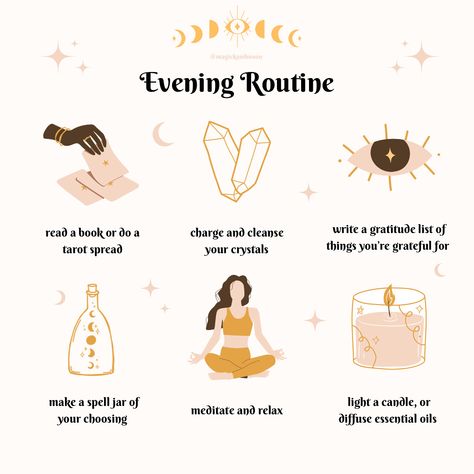 Witchy Ways To Feel Better, Spiritual Morning Routine Aesthetic, Daily Witchcraft Routine, Morning Rituals Witch, Witchy Self Care Routine, Witchy Daily Routine, Spiritual Routine Aesthetic, Witch Mornings, Witchy Evening Routine