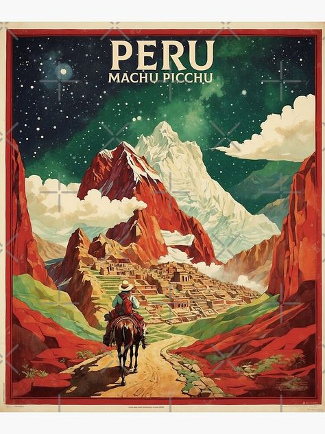 Add some fun and beauty to your home with this Peru traveler design or give it as the perfect gift! Peru Illustration, Peru Poster, Peru Art, Poster Tourism, Peru Culture, Abstract Posters, Hispanic Culture, Tourism Poster, Pottery Painting Designs