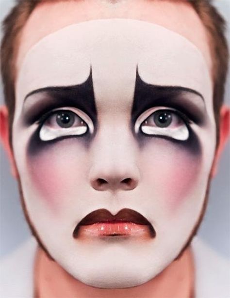 Airbrush Halloween Makeup, Tear Drop Makeup, White Face Paint Makeup, Carnaval Make-up, Theater Makeup, Circus Makeup, Mime Makeup, Drag Make-up, Theatre Makeup