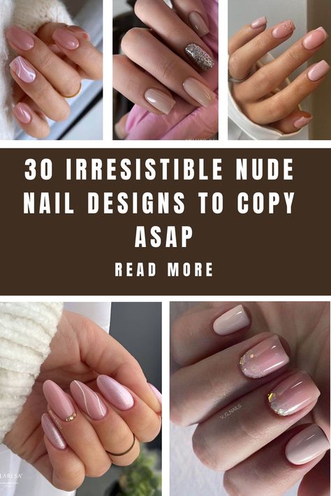 30 Irresistible Nude Nail Designs To Copy ASAP Short Nail Designs Neutral, Nude Nail Inspiration, Nude Simple Nails, Nude Nails Dip Powder, Cute Nude Nail Designs, Pretty Nude Nails, Nude Nails Short, Nude Nail Design, Nude Gel Nails