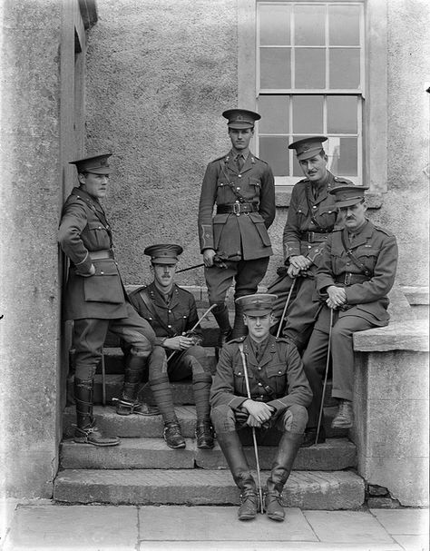 6 April 1915: Royal Engineers officers, Waterford, from the National Library of Ireland on The Commons, via Flickr Lilo And Stitch Movie, Ww1 British, Ireland History, Royal Engineers, Canadian Army, Irish History, National Library, April 6, Men In Uniform