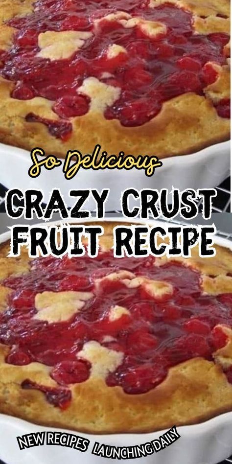 Crazy Crust Pie recipe is a quick and easy way to cook a fuss-free crust from a batter – no rolling or chilling pie dough required. It takes 5 minutes to prepare this homemade hybrid of a cake crossed with a pie, then as it bakes in the oven, it forms a crust around the fruit. Easy Crazy Crust Apple Pie, Crazy Pie Crust, Crazy Crust Pie Recipe, Crazy Crust Pie, Crust Pie Recipe, Choco Mousse, Crust Designs, Fruit Pie Recipe, Oreo Desserts