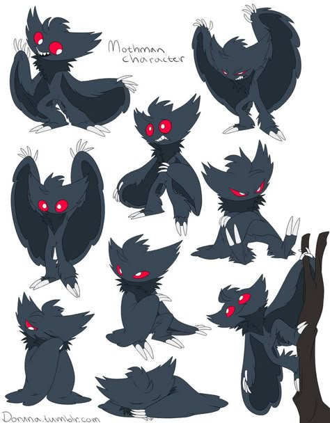 Adorable manga Mothman by  Dorudrutt. Mothman Drawing Cute, Mothman Character Design, Mothman Oc, Mothman Drawing, The Mothman, Moth Man, Cute Moth, Creature Fantasy, Cute Fantasy Creatures