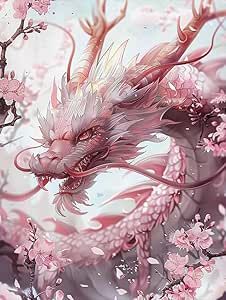 Interesting Cherry Blossoms Pink Dragon Diamond Art Painting Kits for Adult,Animals 5D Diamond Art for Adults,Round Drill Painting by Diamonds Art and Crafts for Home Wall Decor Gift 18x25 Inch Drill Painting, Cherry Blossom Dragon, Diamond Art Painting Kits, Pink Dragon, Diamond Art Painting, Art And Crafts, Sewing Art, Amazon Art, Scrapbook Crafts