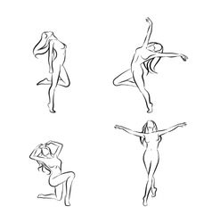 Dancing Poses Drawing, Dancing Sketch, Ballet Tattoos, Dancer Tattoo, Dancing Drawing, Dance Tattoo, Dancing Woman, Woman Vector, Dancing Figures