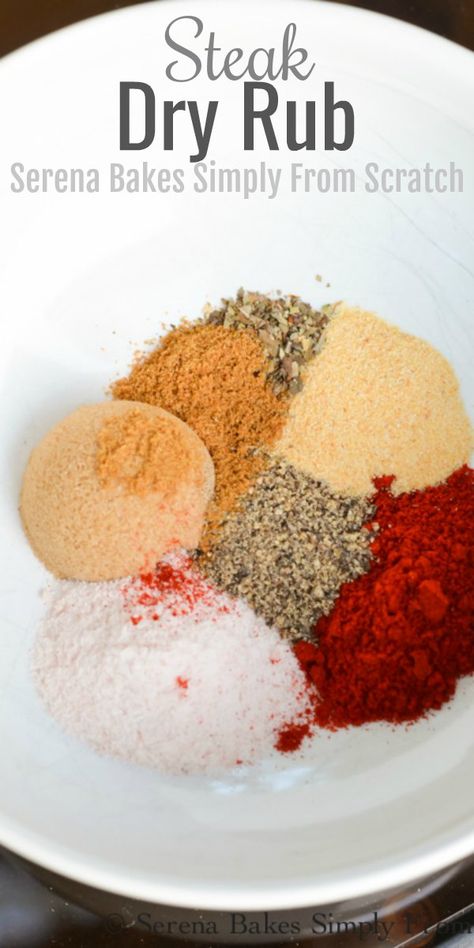 Steak Dry Rub | Serena Bakes Simply From Scratch Pork Steak Seasoning Dry Rubs, Dry Rub Flank Steak, Dry Rub Steak Seasoning, Dry Steak Rub, Steak Dry Rub Recipe Grilling, Dry Rub For Beef Roast, Best Steak Rub Recipe, Steak Rub Recipe Easy, Dry Rub For Steak Grilling