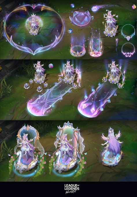 ArtStation - League of Legends WildRift：Crystal Rose Seraphine, XHE 1992 Mythical Creatures Fantasy, Game Effect, Super Powers Art, Character Model Sheet, Character Model, Crystal Power, Combat Art, Model Sheet, Magic Powers