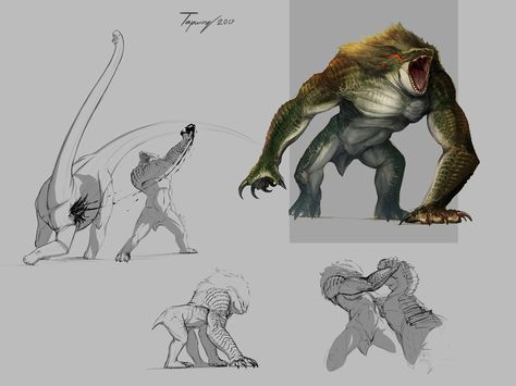 Hyperendocrin Colossus Zoo Ideas, Beast Creature, Drawing Animals, Creature Artwork, In The Zoo, Fantasy Beasts, Monster Concept Art, Creature Drawings, Alien Creatures