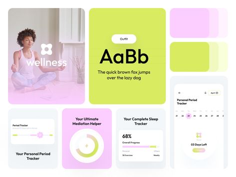 Wellness: All-in-One UI Kit by Kawsar Ahmed on Dribbble Ux Kits, App Design Layout, Mobile App Design Inspiration, Ux Design Inspiration, Mobile Ui Design, Best Designers, App Design Inspiration, App Interface, Brand Book