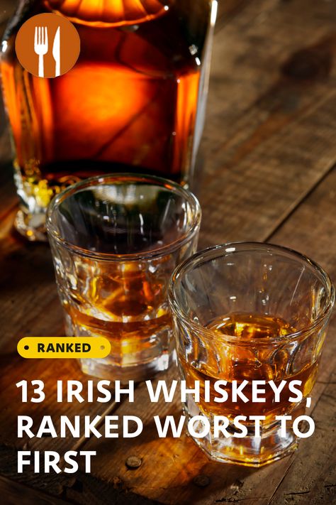 Irish whiskey is distinct from similar spirits, like Scotch and bourbon, in several ways: Whereas Scotch is made from malted barley — and bourbon from corn — Irish whiskey is distilled from a mash of fermented cereals including corn, wheat, and barley. #worsttofirst #ranked #irish #whiskey #irishwhiskey Scottish Whisky Distilleries, Irish Whiskey Cocktails, Scotch Whiskey Cocktails, Scotch Cocktails, Best Irish Whiskey, Bourbon Cocktail Recipe, Wheated Bourbon, Bourbon Cocktail, Liquor Recipes