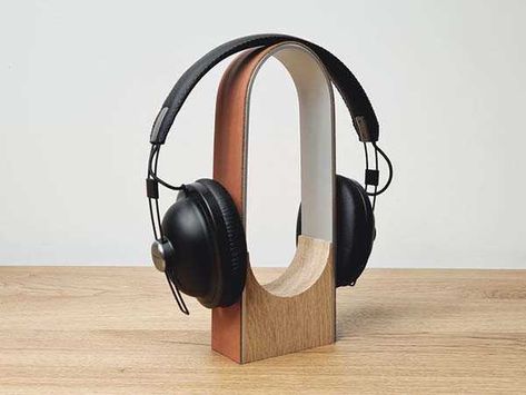 Natural Wood Cleaner, Diy Headphone Stand, Wood Headphones, Stand And Deliver, Headset Holder, Headset Stand, Wood Cleaner, Headphone Stand, Headphone Holder