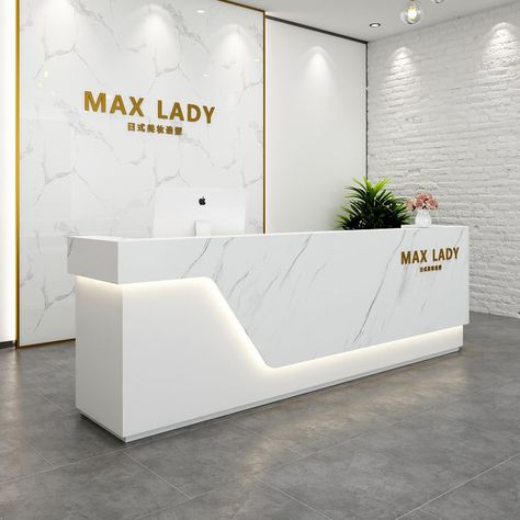 Free shipping to Asian country AU Modern Minimalist Reception, Minimalist Reception Desk, Counter Table Design, Marble Reception Desk, Office Reception Counters, Office Reception Table Design, Marble Reception, Table Design Modern, Office Counter Design