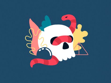 Weird by Lobster Studio Snake Animation, Fingerprint Animation Gif Monster, Fish Gif Animation, Spine 2d Animation Gif, Skull Stim Gif, Animated Gifs, Frame By Frame Animation, Motion Graphics Inspiration, Motion Graphics Design