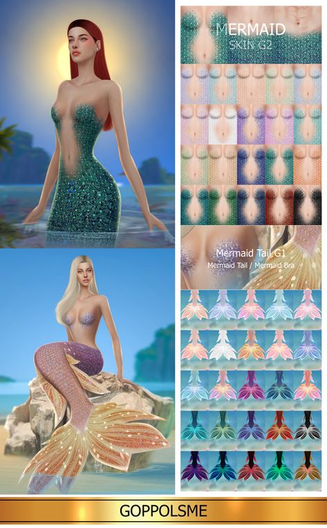 Mods Sims 4, Los Sims 4 Mods, Mermaid Skin, Sims 4 Challenges, Sims 4 Cas Mods, The Sims 4 Skin, Sims 4 Anime, The Sims 4 Pc, Pelo Sims