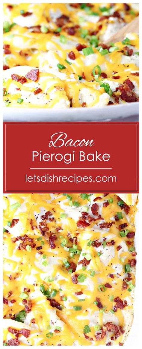 Pillsbury Pierogi Casserole, Mild Dinner Ideas, Easy Perogies Casserole, Mrs T Perogies Recipe, Bacon Perogie Casserole, Bacon Wrapped Perogies, Baked Perogies Casserole, Dinner Ideas With Perogies, What Goes With Perogies