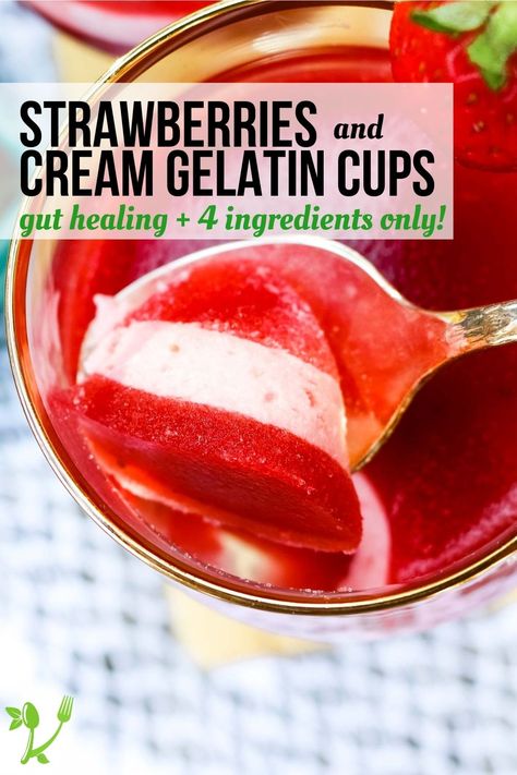 Recipes Using Gelatin Powder, Healthy Jello, Lion Diet, Homemade Jello, Jello With Fruit, Berry Delight, Grass Fed Gelatin, Strawberry And Cream, Gelatin Recipes