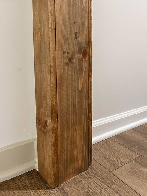 Elevate your home's aesthetic with our step-by-step guide on creating a stunning faux wood beam doorway. DIY has never been this rewarding! Unleash your inner carpenter and bring charm to your space! Wood Beam Doorway, Beam Doorway, Diy Faux Beams, Fake Wood Beams, Farmhouse Trim, Wood Door Frame, Fake Wood, Plank Ceiling, Faux Beams