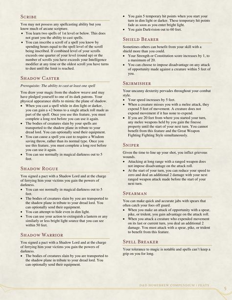 Feats pt6 5e Feats, Dnd Tools, Dnd Notes, Dnd Feats, Rpg Items, Faceless Man, Dungeons And Dragons Races, Dm Screen, D D Classes