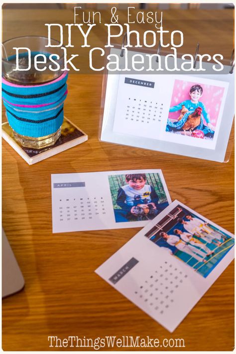 Looking for a last-minute, easy holiday gift idea that will be treasured all year long? Why not make your own photo calendar using a flip photo frame that can be reused year after year. #calendar #giftideas #photocalendars #photogifts #homemadegifts #thethingswellmake #miy Diy Photo Calendar Ideas, How To Bind A Calendar Diy, Calendar Picture Ideas, Diy Calendar Ideas How To Make, Photo Calendar Ideas, Photo Calendar Diy, Diy Calendar Gift, Diy Photo Calendar, Calendar Gift Ideas