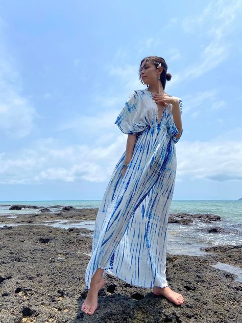 Hand Tie Dye Dress Goddess Dress Maxi Dress Long Kaftan | Etsy Australia Dress Goddess, Kaftan Design, Honeymoon Dress, Flowy Dress Long, One Shoulder Prom Dress, Maxi Kaftan, Kaftan Maxi Dress, Long Kaftan, Maxi Dress Long