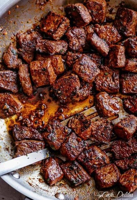 Beef Chunks Recipes, Cajun Butter Steak, Beef Cube Steak Recipes, Beef Cubed Steak, Beef Cubes, Butter Steak Bites, Spaghetti With Ground Beef, Chinese Beef, Ground Beef And Cabbage