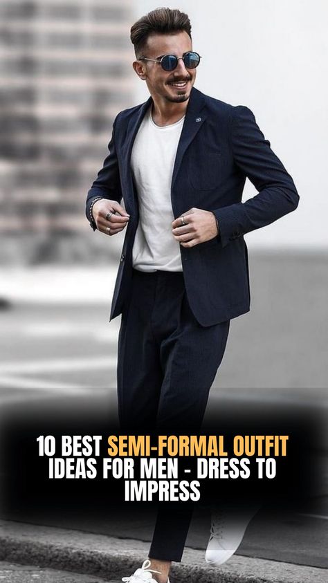 Dress to impress with our curated list of the 10 best semi-formal outfit ideas for men! Elevate your style game effortlessly, from sharp blazers to stylish loafers. Make a statement at every occasion and let your fashion speak volumes. 👔👞 #SemiFormalStyle #MensFashion #DressToImpress #TrendyTransformations #StyleInspo Men Wedding Guest Outfit Semi Formal, Men’s Semi Formal Outfit Wedding, What To Wear To A Wedding Men, Boys Semi Formal Outfit, Men’s Cocktail Attire Evening, Semi Formal Men Outfit Wedding, Male Semi Formal Outfits, Men’s Semi Formal Wedding Attire, Men’s Semi Formal