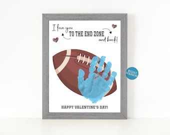 PerfectChaosDigitals - Etsy Australia Football Crafts, Unique Valentines Day Gifts, Footprint Art, Handprint Craft, Football Gift, Foot Print, Kid Craft, Unique Valentines, Handprint Art