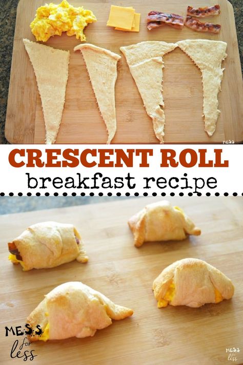 Crescent Breakfast Squares, Egg Bacon Crescent Roll, Easy Breakfast Croissant, Breakfast Idea With Crescent Rolls, Breakfast Croissant Pillsbury, Eggs And Crescent Rolls, Bacon Egg And Cheese Roll Ups, Breakfast Crossiant Ideas, Make Ahead Breakfast Crescent Rolls