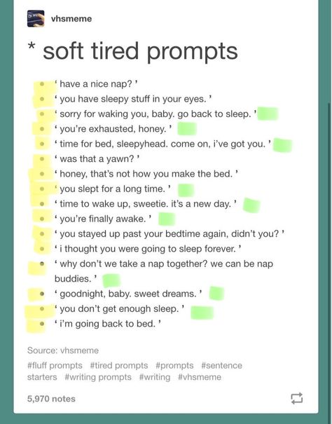 Otp Prompts Sleep, How To Write Someone Waking Up, One Bed Prompt, Tired Writing Prompts, Sleeping Writing Prompts, Waking Up Prompts, Sleep Writing Prompts, Waking Up Writing Prompts, Tired Prompts